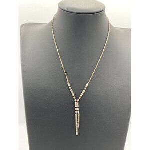 Clairs Rhinestone Y Necklace Adjustable Chain For Women